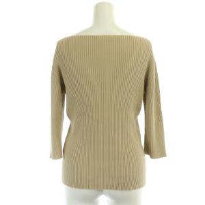 EVERYDAY I LIKE KNIT ニット リブニット カットソー 七分袖 ボートネック シルク ベージュ