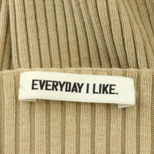 EVERYDAY I LIKE KNIT ニット リブニット カットソー 七分袖 ボートネック シルク ベージュ