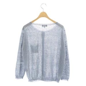 MARGARET HOWELL ポケットデザインリネンカーディガン ニット 八分袖 3 グレー