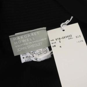 MARGARET HOWELL ×JOHN SMEDLEY ウール リブ タートルネック ニット カットソー プルオーバー 長袖 タイト 2 黒 ブラック