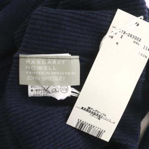 MARGARET HOWELL × ジョンスメドレー JOHNSMEDLEY ウールリブタートルネックニット カットソー 長袖 2 紺 ネイビー