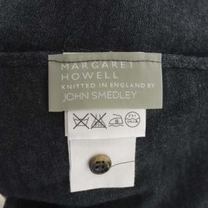 MARGARET HOWELL × ジョンスメドレー JOHNSMEDLEY バックヘンリーウールニット カットソー 長袖 ウール 2 ダークグレー