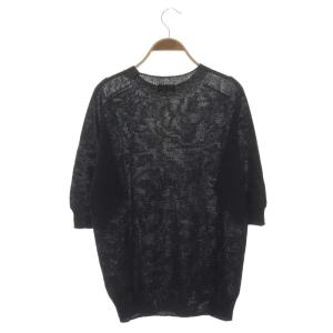 MARGARET HOWELL リネンラグランスリーブニット カットソー 七分袖 2 ダークグレー