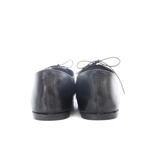 MARGARET HOWELL アイデア idea レザーレースアップシューズ ラウンドトゥ フラットヒール 24.5cm 黒 ブラック 2064