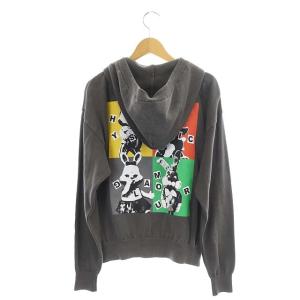 HYSTERIC GLAMOUR 21SS HYS LAND パーカー ニット ジップアップ プリント 長袖 F グレー