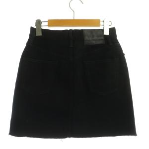 HYSTERIC GLAMOUR Sデニム Aラインミニスカート 台形スカート 24 黒 ブラック