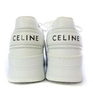 CELINE ブロックスニーカー ウェッジアウトソール カーフスキン プラットフォーム 厚底 37 ホワイト