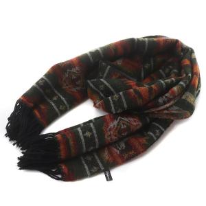 ストール ネイティブ柄 フリンジ マルチカラー