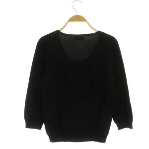 ANTEPRIMA Uネックニット カットソー 九分袖 長袖 38 黒 ブラック