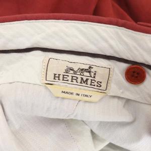 HERMES コットンチノパンツ スリム 38 赤 レッド