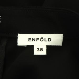 ENFOLD 22AW PEジョーゼットアシンメタックTANKTOPタンクトップ ブラウス ノースリーブ チュニック 38 黒 ブラック