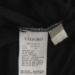 CELFORD 23SS ラウンドヘムフリルカットソー バルーンスリーブ 半袖 36 黒 ブラック