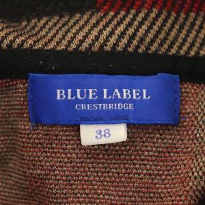 BLUE LABEL CRESTBRIDGE チェックパーカーワンピース ミニ 長袖 38 赤 黒 ベージュ