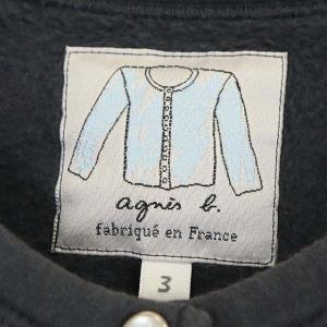 agnes b. カーディガンプレッション スウェット 裏起毛 長袖 3 チャコールグレー