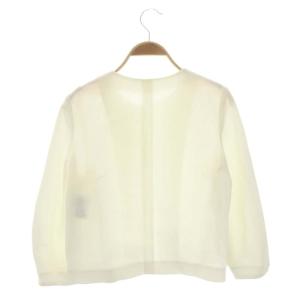 ANAYI 21SS カラミノーカラージャケット メッシュ ボタンレス 36 白 ホワイト