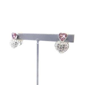 SWAROVSKI イヤリング クリップ式 ストーン ハート シルバー色