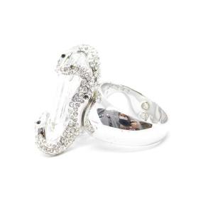SWAROVSKI リング 指輪 クリスタル ヘビ 14号 シルバー色