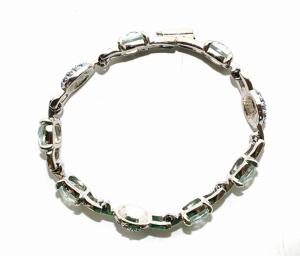 SWAROVSKI ブレスレット クリスタル ストーン チェーン シルバー 水色 ライトブルー