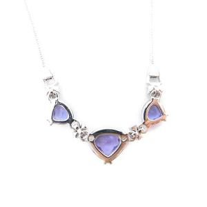 SWAROVSKI ネックレス クリスタル シルバー色 紫 パープル