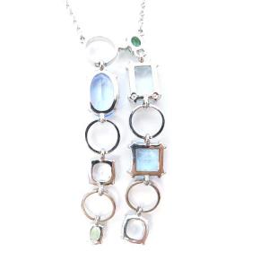 SWAROVSKI ネックレス クリスタル シルバー色 青 ブルー