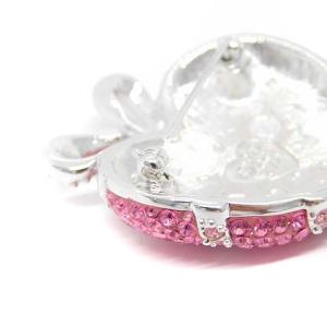 SWAROVSKI ピンブローチ ストーン ハート ピンク