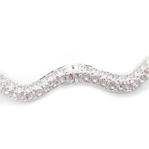 SWAROVSKI ウェーブネックレス ラインストーン シルバー色