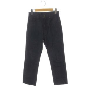 20SS ハイウエストデニム ジーンズ テーパード ジッパーフライ XS 紺 ネイビー