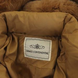 GRACE CONTINENTAL ファー付ショートダウンジャケット アウター フード ジップアップ 38 ブラウンベージュ