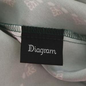 Diagram GRACE CONTINENTAL ラインプリントワンピース 花柄 ロング 長袖 38 ダークグリーン