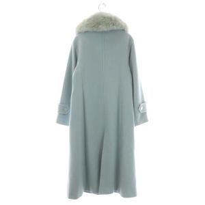 GRACE CONTINENTAL ダブルミリタリーコート ファー 38 ライトブルー