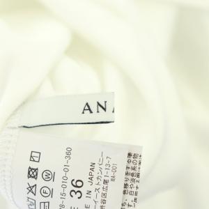 ANAYI 23AW コンパクトコットンフライス ノースリ プルオーバー カットソー Tシャツ 刺繍 36 白 ホワイト