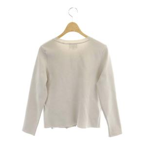 LANVIN en Bleu クルーネック カーディガン ニット 長袖 リボン 38 ライトグレー