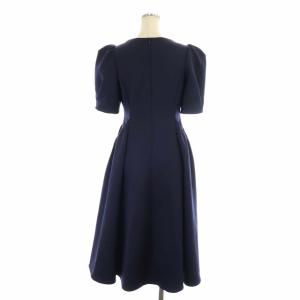 CELFORD 22SS ハーフスリーブポンチワンピース Vネック ロング 半袖 36 紺 ネイビー