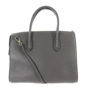 FURLA ピン サッチェル 2way ショルダーバッグ ハンドバッグ レザー グレー F7348