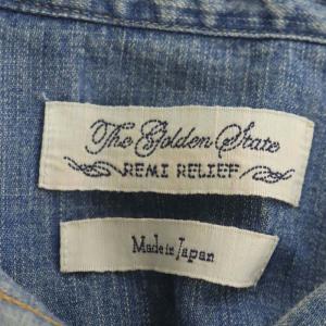 REMI RELIEF リメイク加工ウエスタンデニムシャツ 長袖 M 青 ブルー