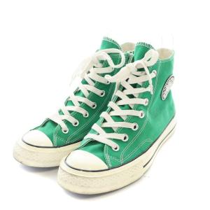 HYSTERIC GLAMOUR ハイカットキャンバススニーカー サイドジップ ラウンドトゥ 25cm 緑 グリーン