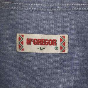 McGREGOR コットンシャンブレーワークシャツ 長袖 L 青 ブルー