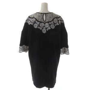 GRACE CONTINENTAL レース裏毛チュニック カットソー 七分袖 36 ホワイト ブラック