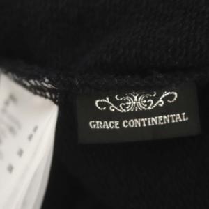 GRACE CONTINENTAL レース裏毛チュニック カットソー 七分袖 36 ホワイト ブラック