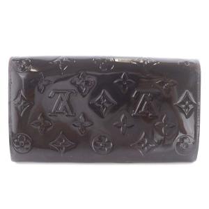 LOUIS VUITTON モノグラム ヴェルニ ポルトフォイユ サラ 長財布 フラップ ロゴ アマラント 赤紫 M93524