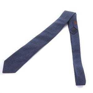 HERMES ネクタイ レギュラータイ Hロゴジャガード シルク ドット ネイビー 659208T