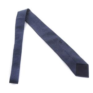HERMES ネクタイ レギュラータイ Hロゴジャガード シルク ドット ネイビー 659208T