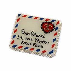 31RUE CAMBON 75001 PARIS エアメール ブローチ ココマーク パール ホワイト