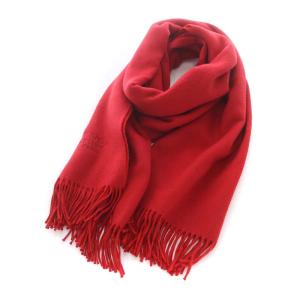 ストール 大判 フリンジ カシミヤ レッド