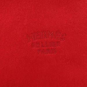 HERMES ストール 大判 フリンジ カシミヤ レッド