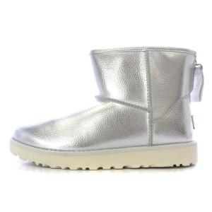 UGG australia Classic Mini Logo Zip Shine Boot ムートンブーツ ショート フラット ラメ US7 24cm