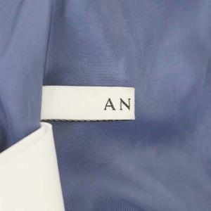 ANAYI 22AW キープリントプリーツ スカート ロング 38 青 白 ブルー ホワイト