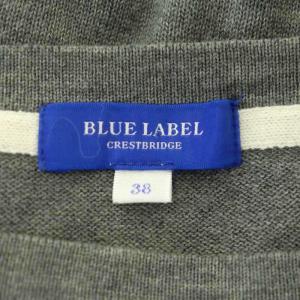 BLUE LABEL CRESTBRIDGE ニットワンピース ミニ 長袖 38 グレー ホワイト