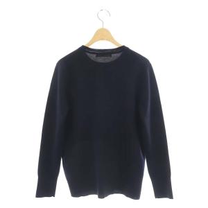 ebure クルーネックニット セーター 長袖 紺 ネイビー