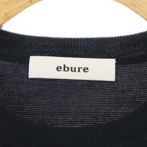 ebure クルーネックニット セーター 長袖 紺 ネイビー